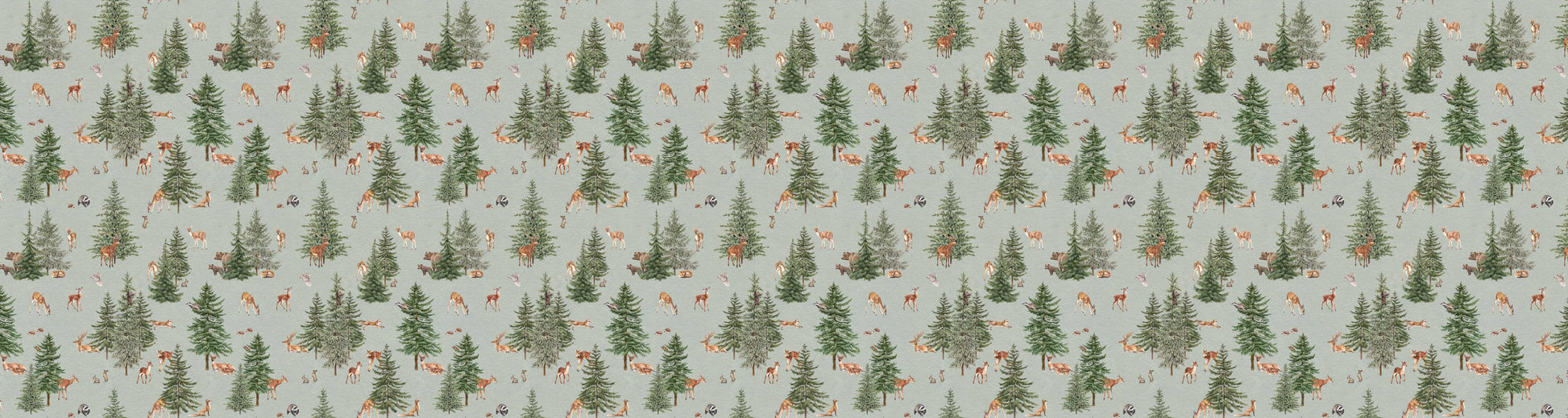 Pine Forest - Blue European wallpaper motif design for kids room — Artehub Egypt
