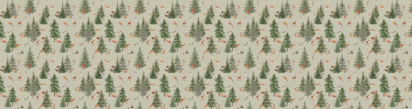 Pine Forest - Green European wallpaper motif design for kids room — Artehub Egypt