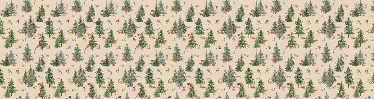 Pine Forest - Sand European wallpaper motif design for kids room — Artehub Egypt