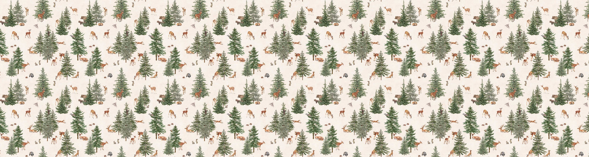 Pine Forest - White European wallpaper motif design for kids room — Artehub Egypt
