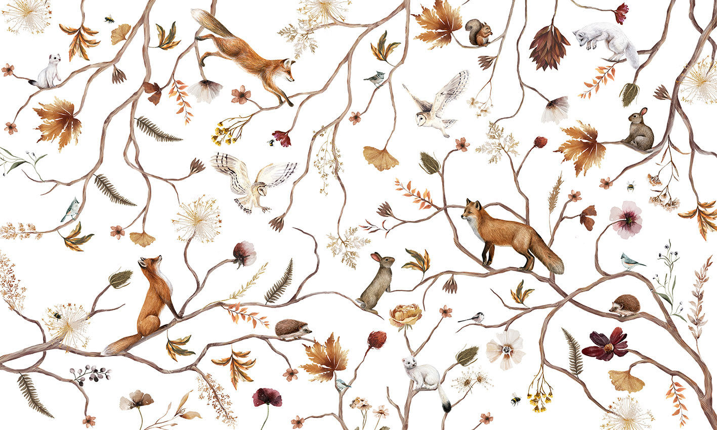 Playful Forest European mural wallpaper design for kids room — Artehub Egypt