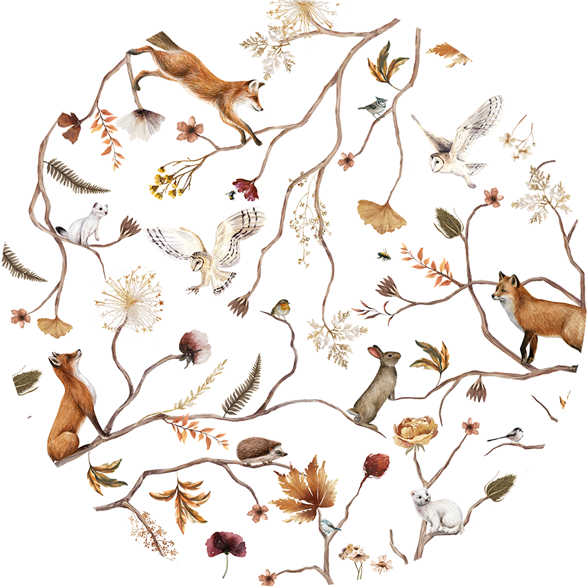 Playful Forest wall circle sticker by Artehub