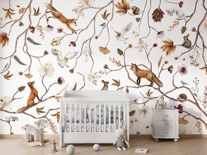 Playful Forest luxury wallpaper in kids room interior — Artehub Egypt