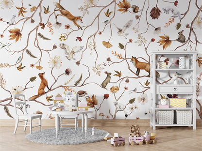 Playful Forest luxury wallpaper in kids room interior — Artehub Egypt