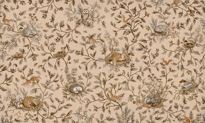 Playful Woods - Vintage - beige European mural wallpaper design for kids room — Artehub Egypt