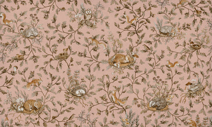 Playful Woods - Vintage - pink European mural wallpaper design for kids room — Artehub Egypt