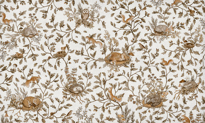 Playful Woods - Vintage - white European mural wallpaper design for kids room — Artehub Egypt