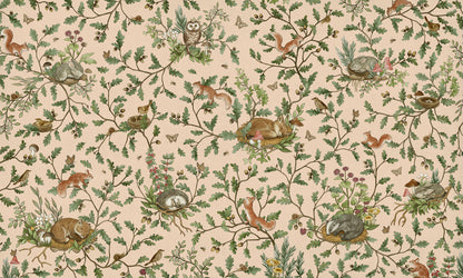 Playful Woods - beige European mural wallpaper design for kids room — Artehub Egypt