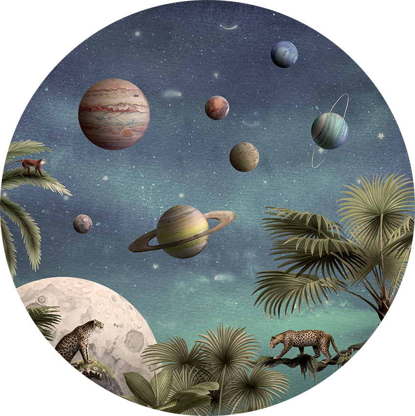 Pretty Planets wall circle sticker by Artehub