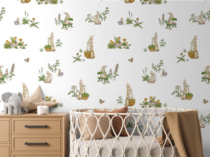 Rabbit Family luxury wallpaper in kids room interior — Artehub Egypt