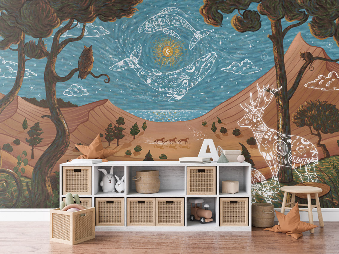 Spirit Night kids room wallpaper interior — premium wallpaper by Artehub Egypt