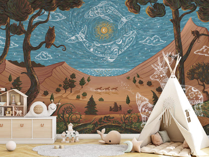 Spirit Night kids room wallpaper interior — premium wallpaper by Artehub Egypt
