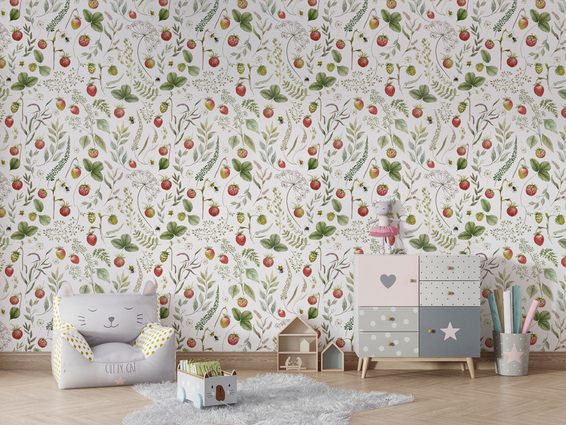 Stawberry Hill luxury wallpaper in kids room interior — Artehub Egypt