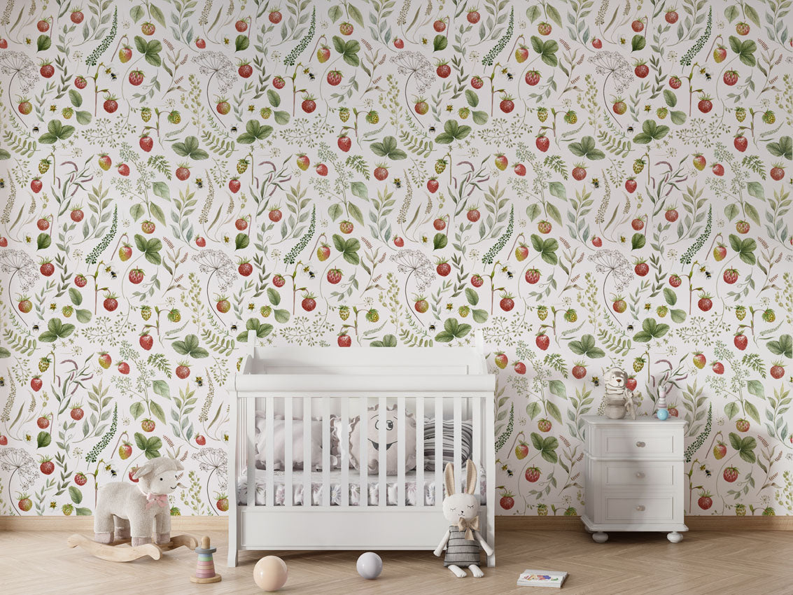 Stawberry Hill luxury wallpaper in kids room interior — Artehub Egypt