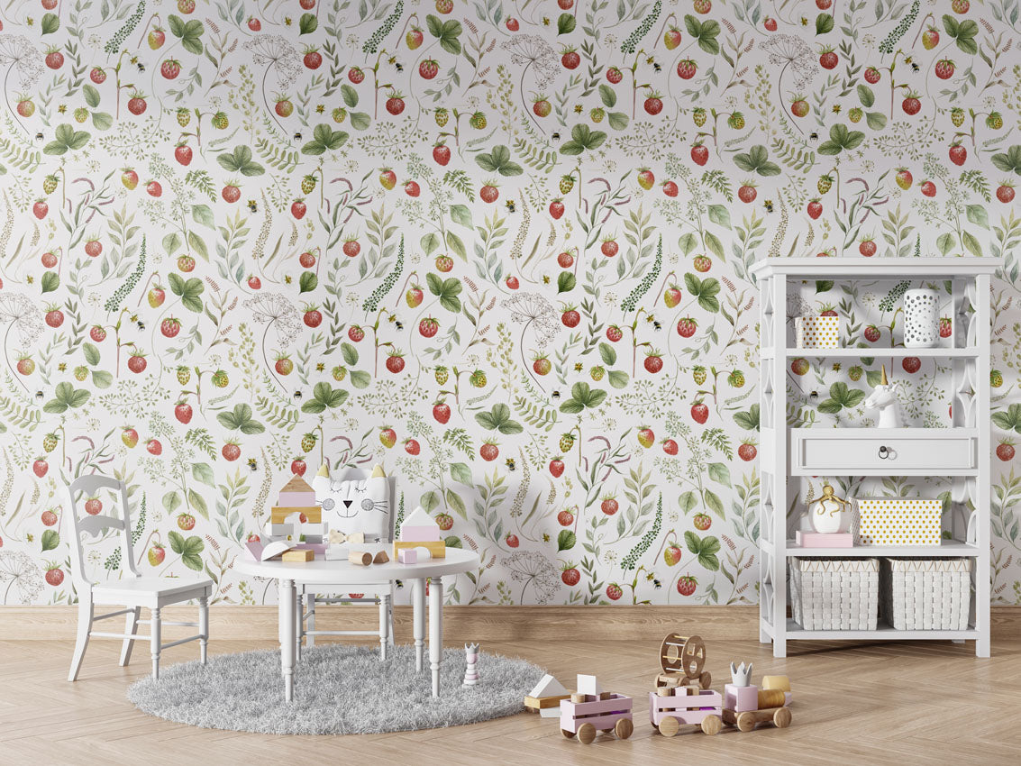 Stawberry Hill luxury wallpaper in kids room interior — Artehub Egypt