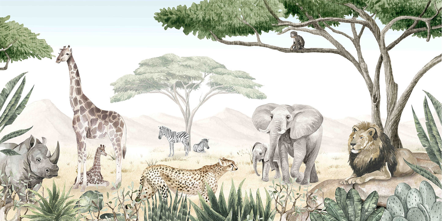 Savannah Jive European mural wallpaper design for kids room — Artehub Egypt