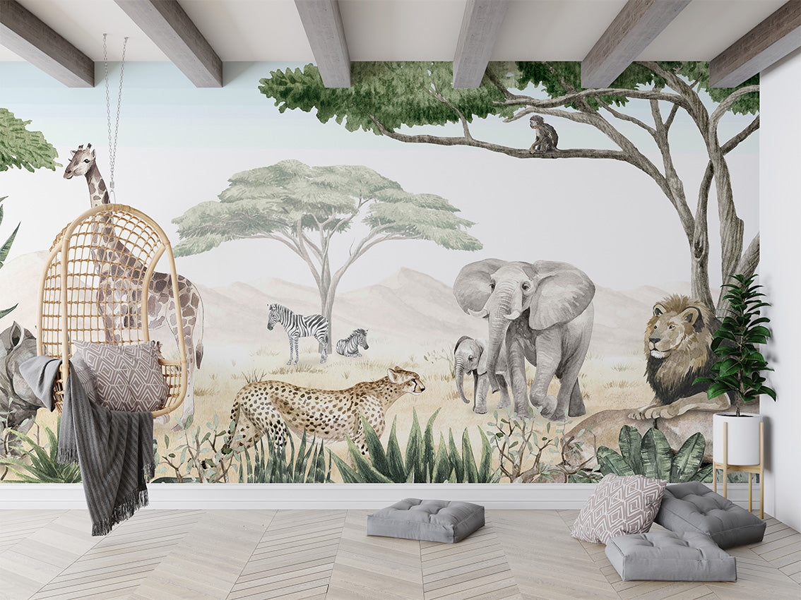 Savannah Jive luxury wallpaper in kids room interior — Artehub Egypt