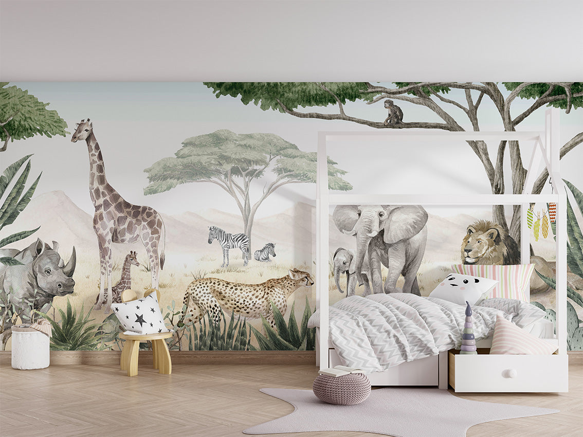 Savannah Jive luxury wallpaper in kids room interior — Artehub Egypt
