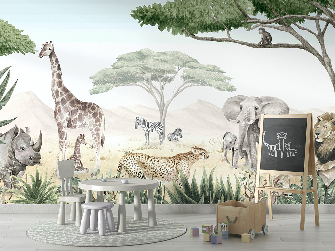 Savannah Jive luxury wallpaper in kids room interior — Artehub Egypt