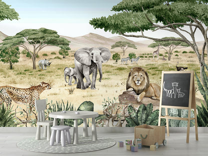 Savanne Secrets luxury wallpaper in kids room interior — Artehub Egypt
