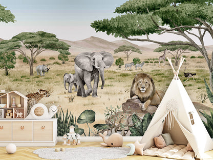 Savanne Secrets luxury wallpaper in kids room interior — Artehub Egypt