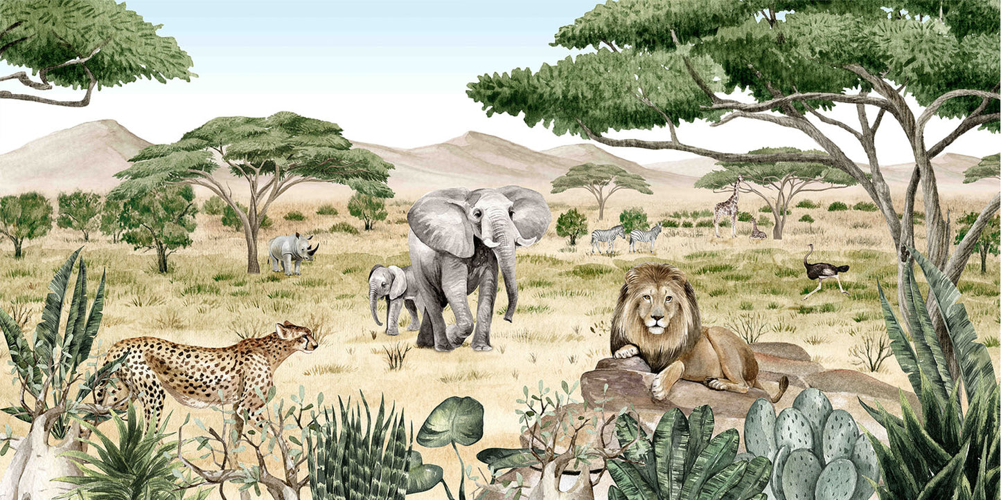 Savanne Secrets European mural wallpaper design for kids room — Artehub Egypt