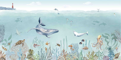 Secret Sealife European mural wallpaper design for kids room — Artehub Egypt
