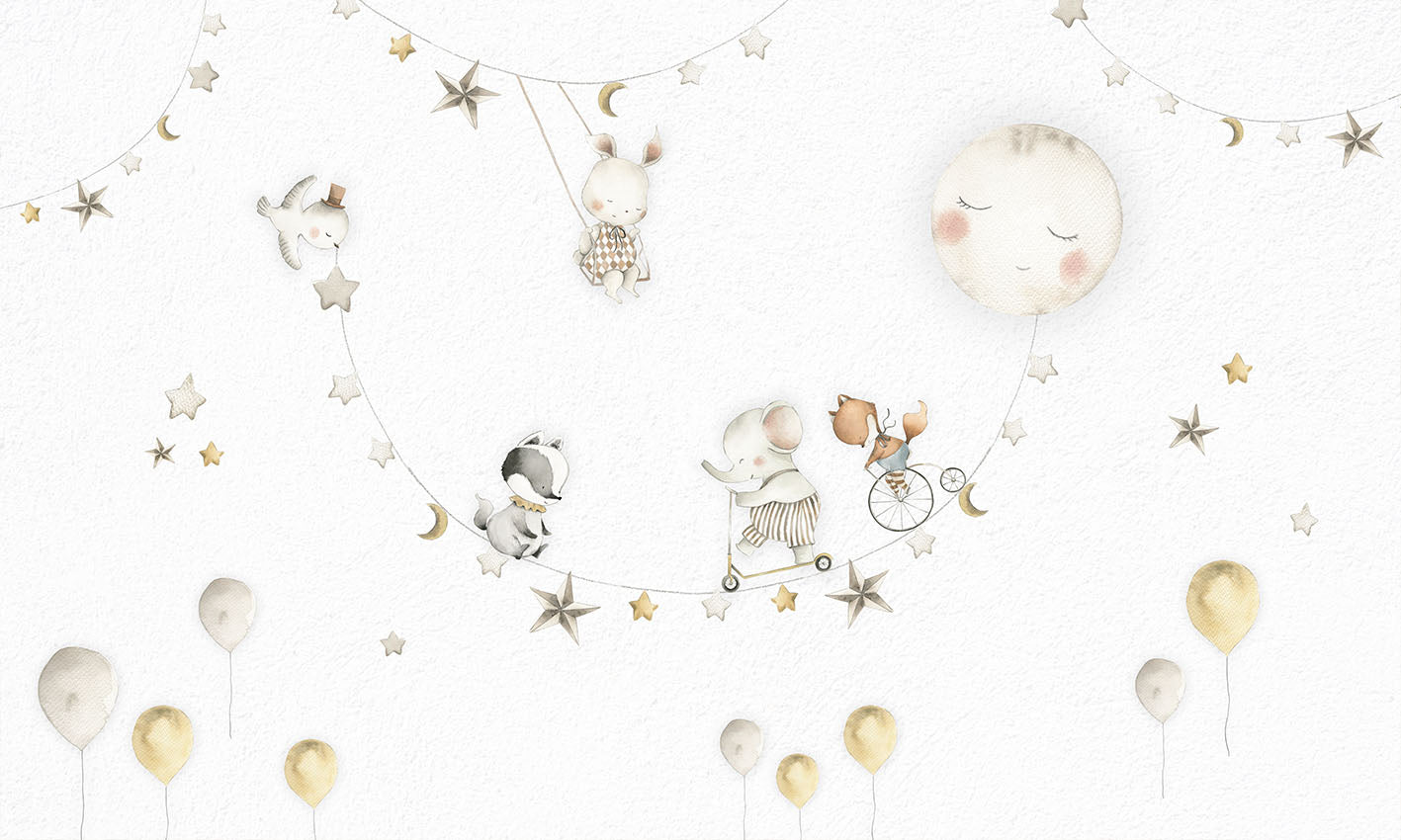 Sleeping_Moon mural wallpaper design — premium kids room wallpaper by Artehub Egypt