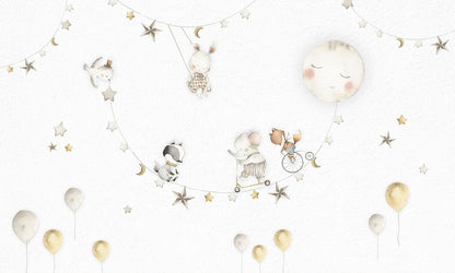 Sleeping_Moon mural wallpaper design — premium kids room wallpaper by Artehub Egypt