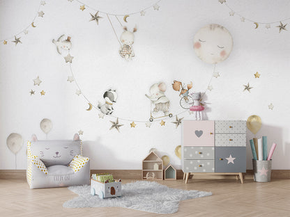 Sleeping_Moon kids room wallpaper interior — premium wallpaper by Artehub Egypt
