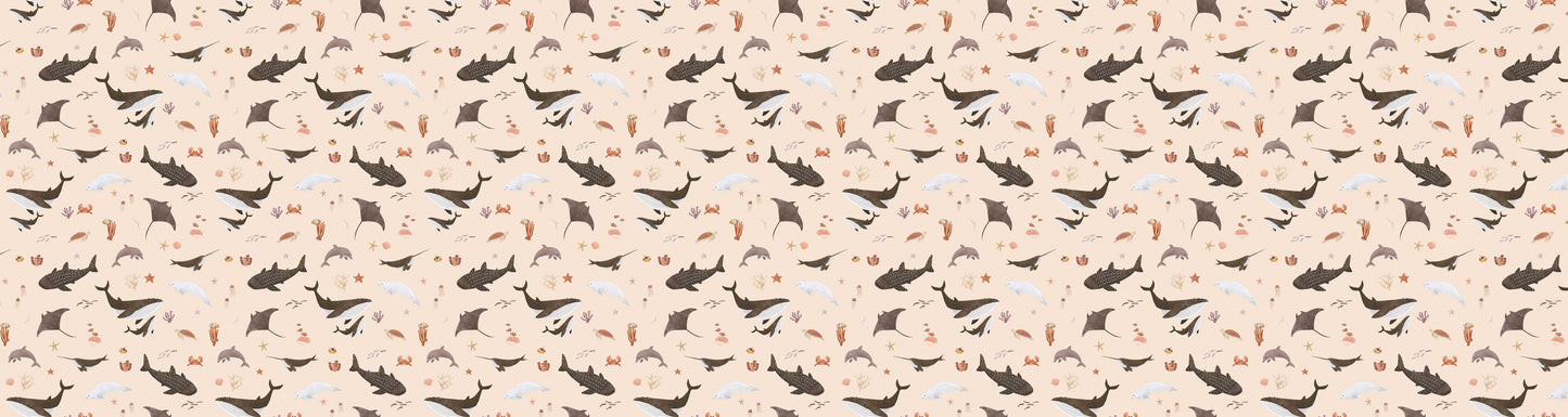 Splendid Sea Beige European motif wallpaper design for kids room — Artehub Egypt