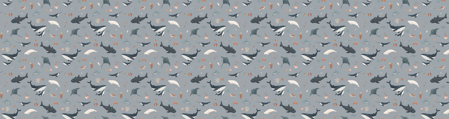 Splendid Sea - Blue European wallpaper motif design for kids room — Artehub Egypt