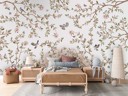 Summer Roses luxury wallpaper in kids room interior — Artehub Egypt