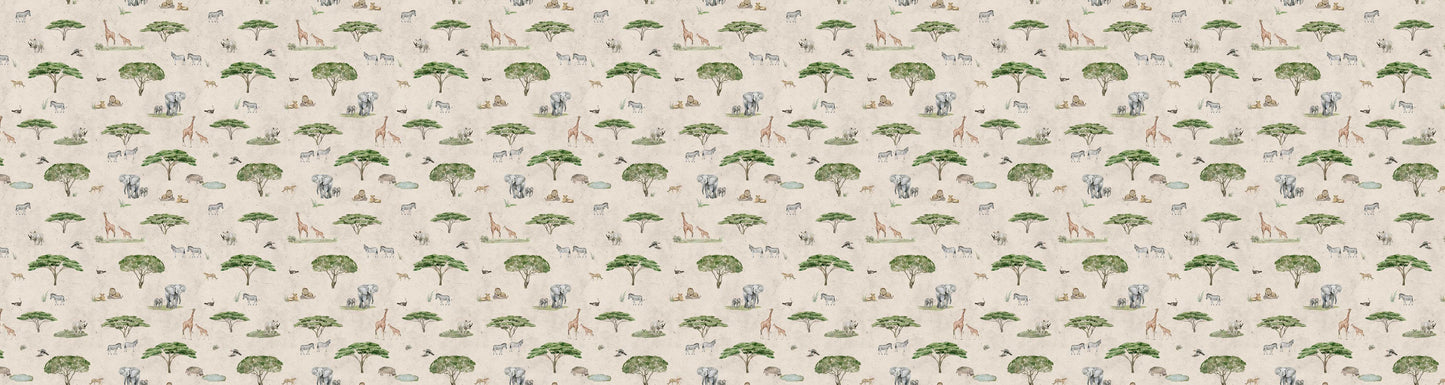 Sunny Savannah - Sand European wallpaper motif design for kids room — Artehub Egypt