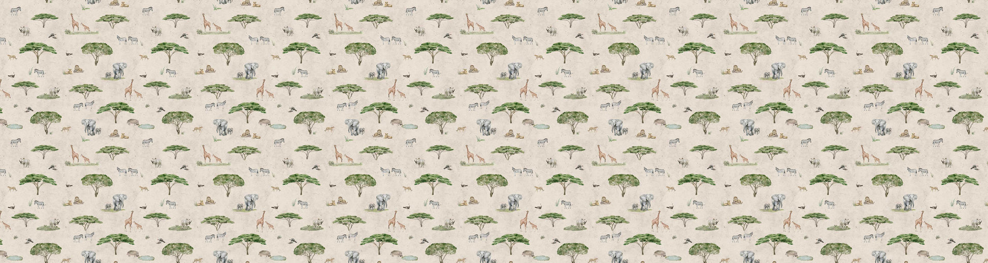 Sunny Savannah - Sand European wallpaper motif design for kids room — Artehub Egypt