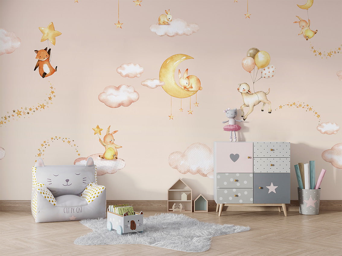 Sweet_Dreams_-_Pink kids room wallpaper interior — premium wallpaper by Artehub Egypt