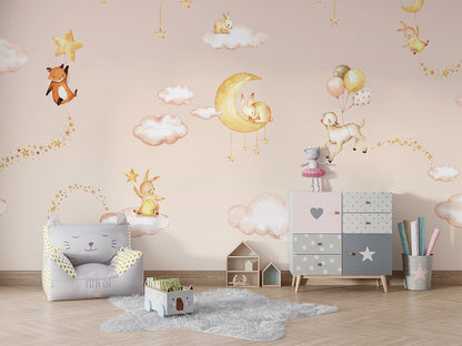 Sweet_Dreams_-_Pink kids room wallpaper interior — premium wallpaper by Artehub Egypt