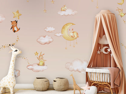 Sweet_Dreams_-_Pink kids room wallpaper interior — premium wallpaper by Artehub Egypt