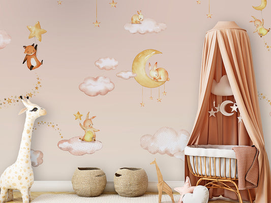 Sweet_Dreams_-_Pink kids room wallpaper interior — premium wallpaper by Artehub Egypt