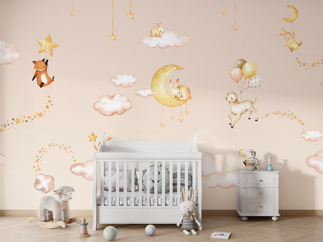 Sweet_Dreams_-_Pink kids room wallpaper interior — premium wallpaper by Artehub Egypt