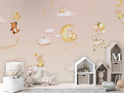 Sweet_Dreams_-_Pink kids room wallpaper interior — premium wallpaper by Artehub Egypt