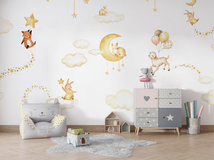 Sweet_Dreams_-_White kids room wallpaper interior — premium wallpaper by Artehub Egypt