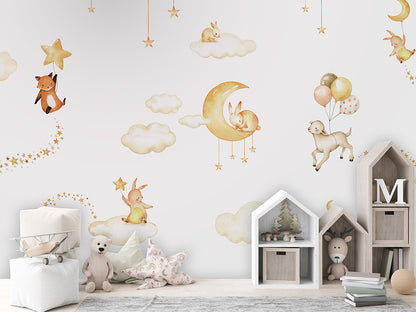 Sweet_Dreams_-_White kids room wallpaper interior — premium wallpaper by Artehub Egypt