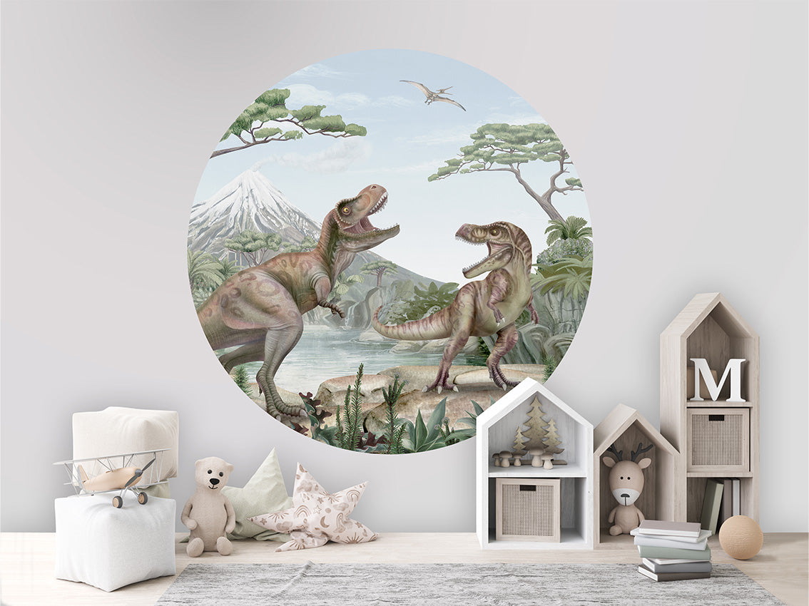 Terrific T-Rex wall circle sticker by Artehub