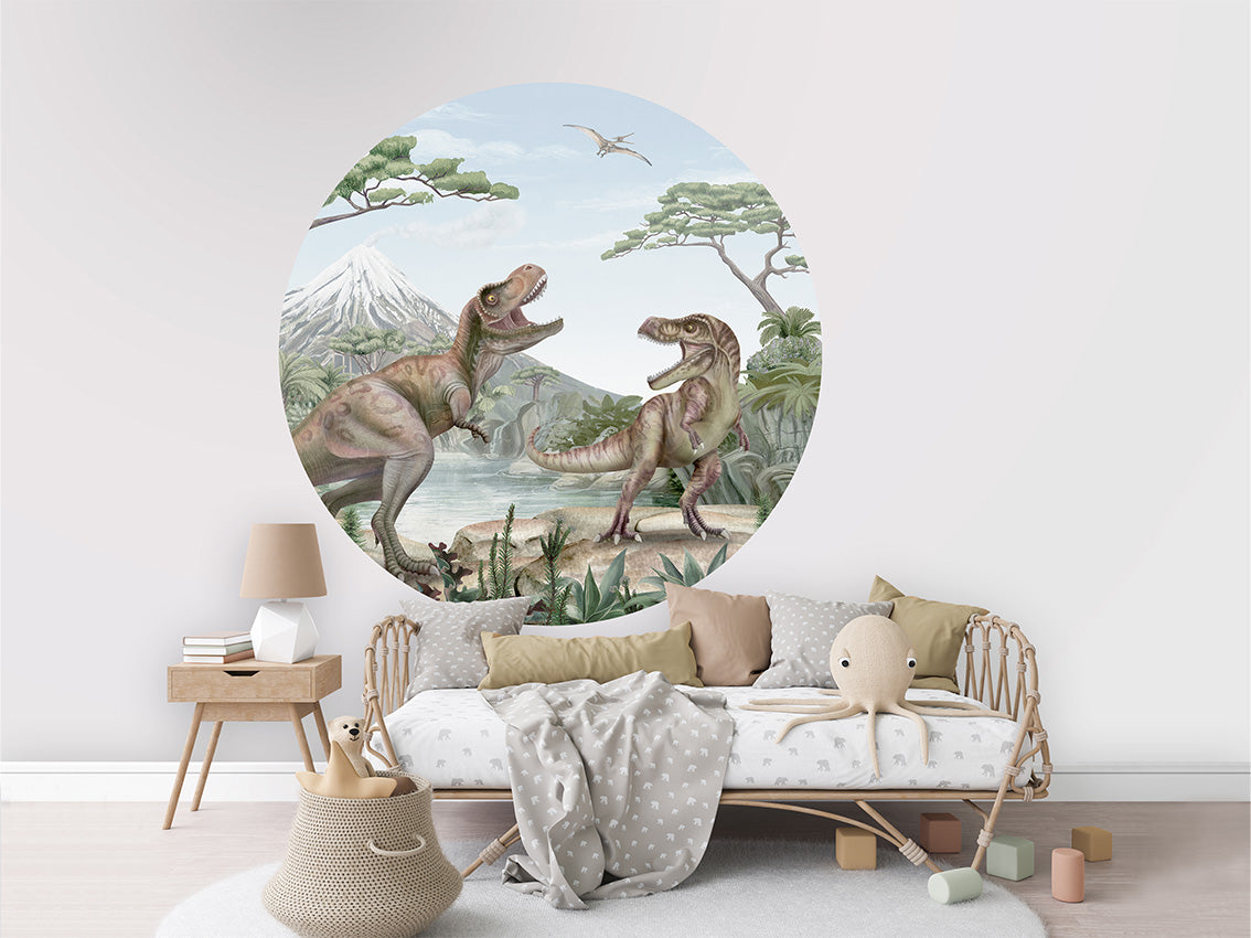 Terrific T-Rex wall circle sticker by Artehub