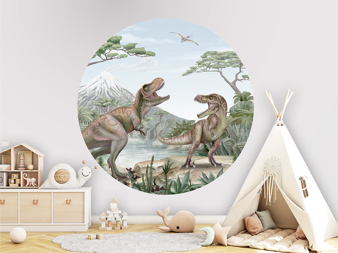 Terrific T-Rex wall circle sticker by Artehub
