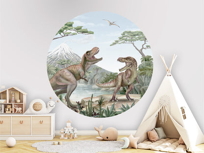 Terrific T-Rex wall circle sticker by Artehub