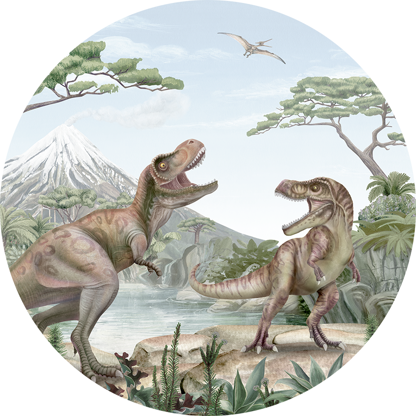 Terrific T-Rex wall circle sticker by Artehub