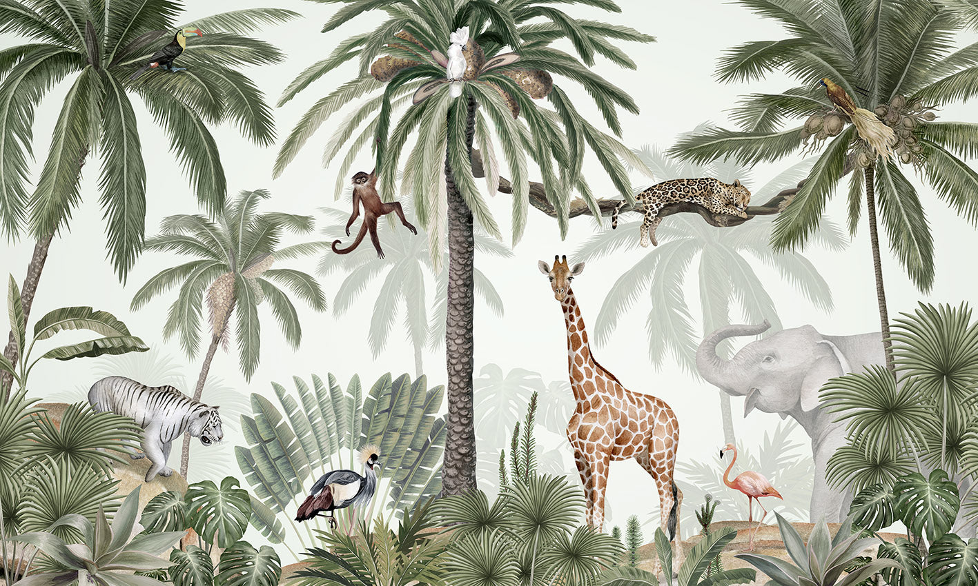 Tropical Jive European mural wallpaper design for kids room — Artehub Egypt