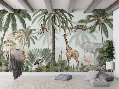 Tropical Jive luxury wallpaper in kids room interior — Artehub Egypt